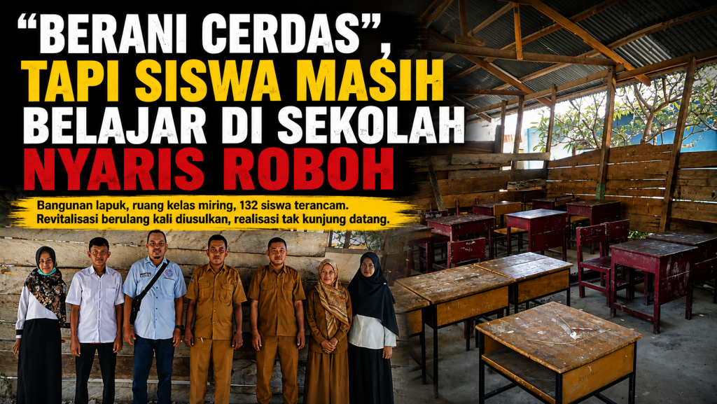 Kondisi bangunan ruang kelas 3 dan 4 yang memprihatinkan (foto : enos_beritaformat)