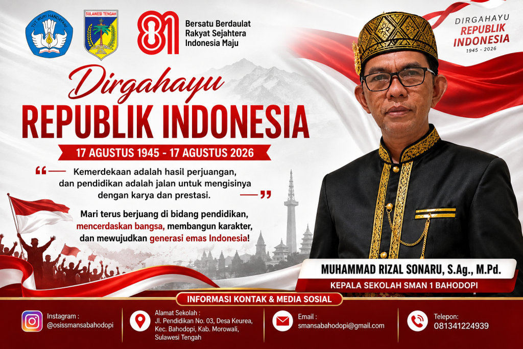 Kepala Sekolah SMAN 1 Bahodopi, Muhammad Rizal Sanoru, S.Ag., M.Pd.