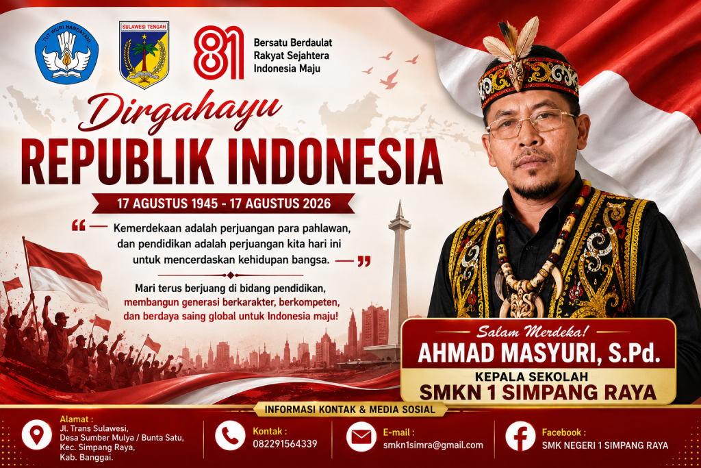 Kepala Sekolah SMKN 1 Simpang Raya, Ahmad Masyuri, S.Pd.
