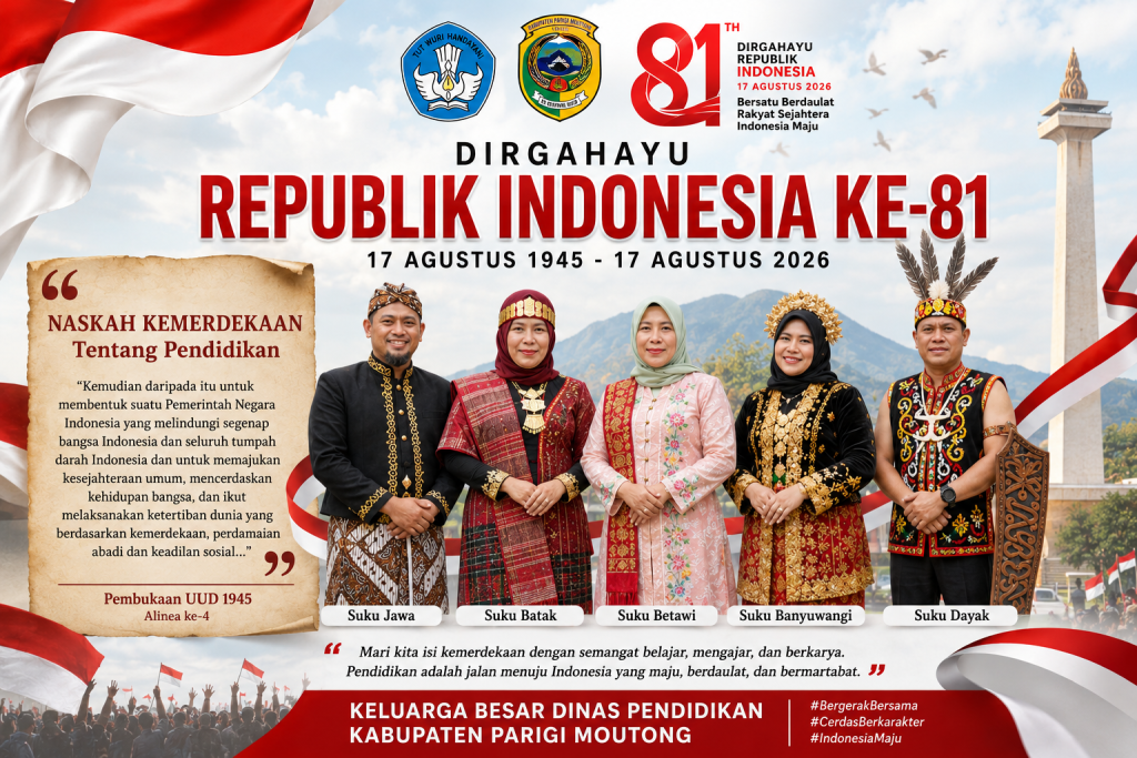 Keluarga besar Dinas Pendidikan kabupaten Parigimoutong (foto : asri_beritaformat)