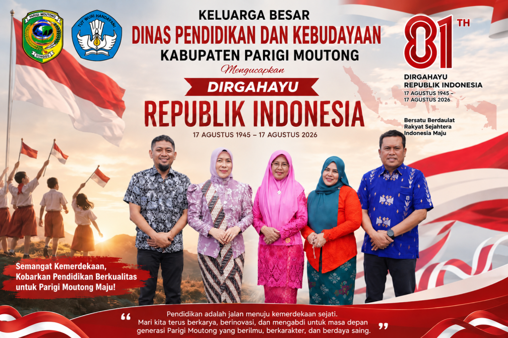 Keluarga besar Dinas Pendidikan & Kebudayaan Kabupaten Parigi Moutong (foto : asri_beritaformat)