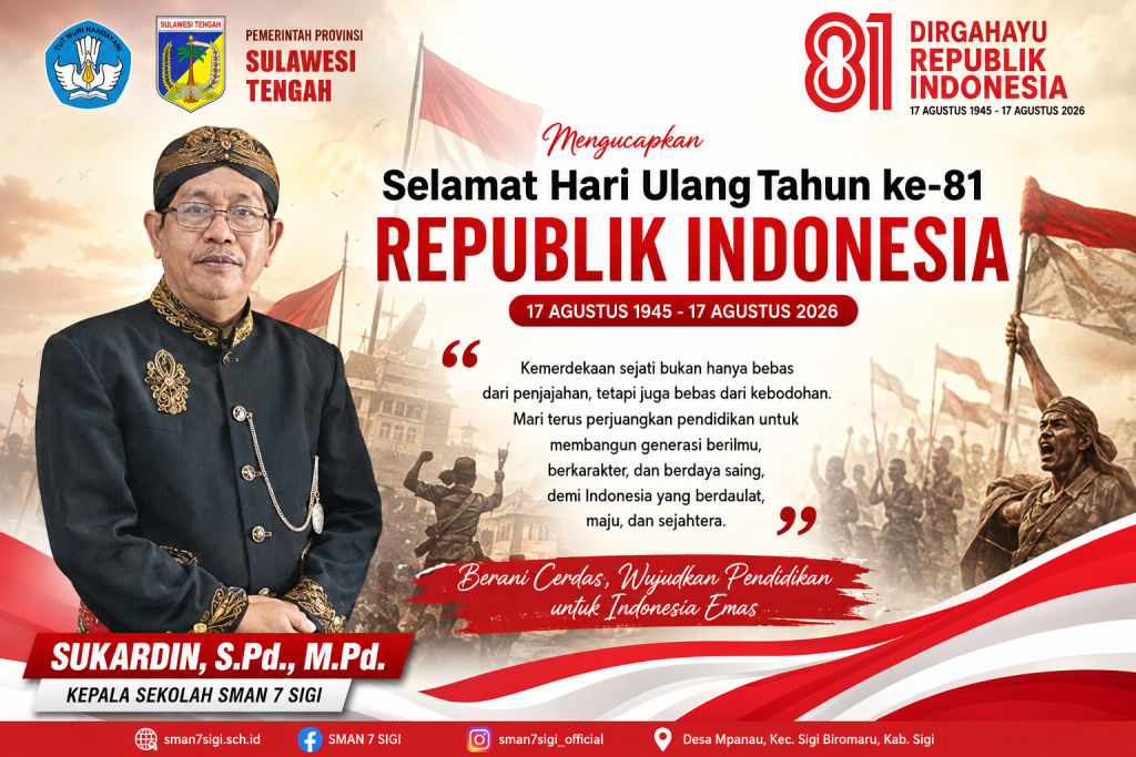 Kepala Sekolah SMAN 7 Sigi, Sukardin, S.Pd., M.Pd. (foto : agus_beritaformat)