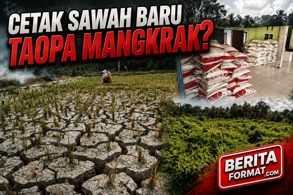 Kondisi rill di lapangan ketika program diduga dikerjakan setengah hati (foto : asri_beritaformat)