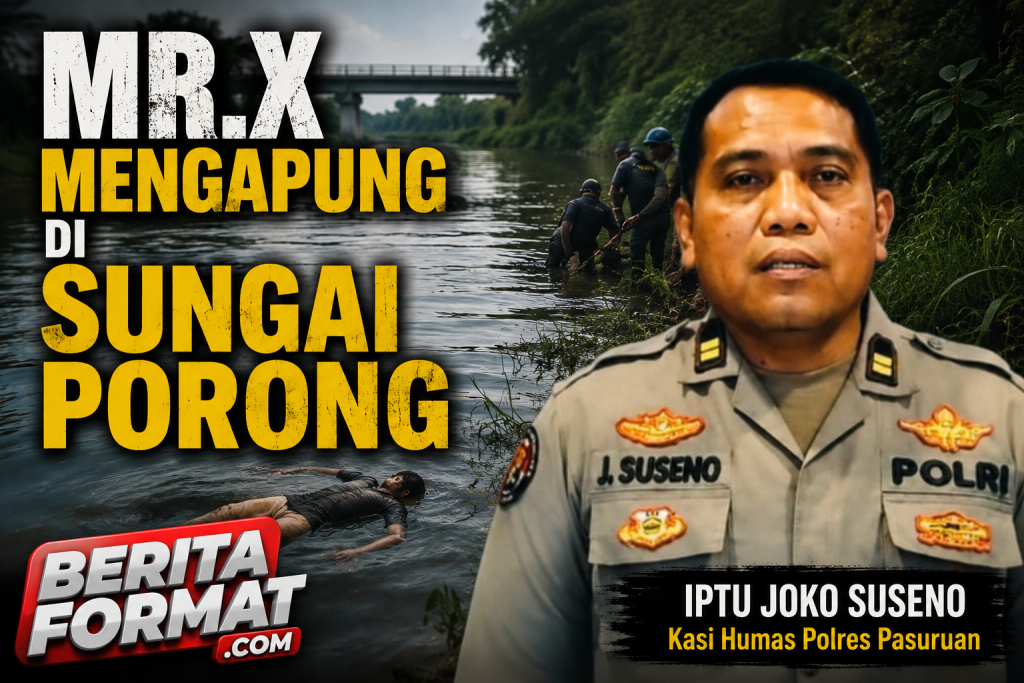 Iptu Joko Suseno, Kasi Humas Polres Pasuruan menerangkan jika pihaknya masih melakukan pendalaman terkait kematian Mr.X (foto : yudha_beritaformat)